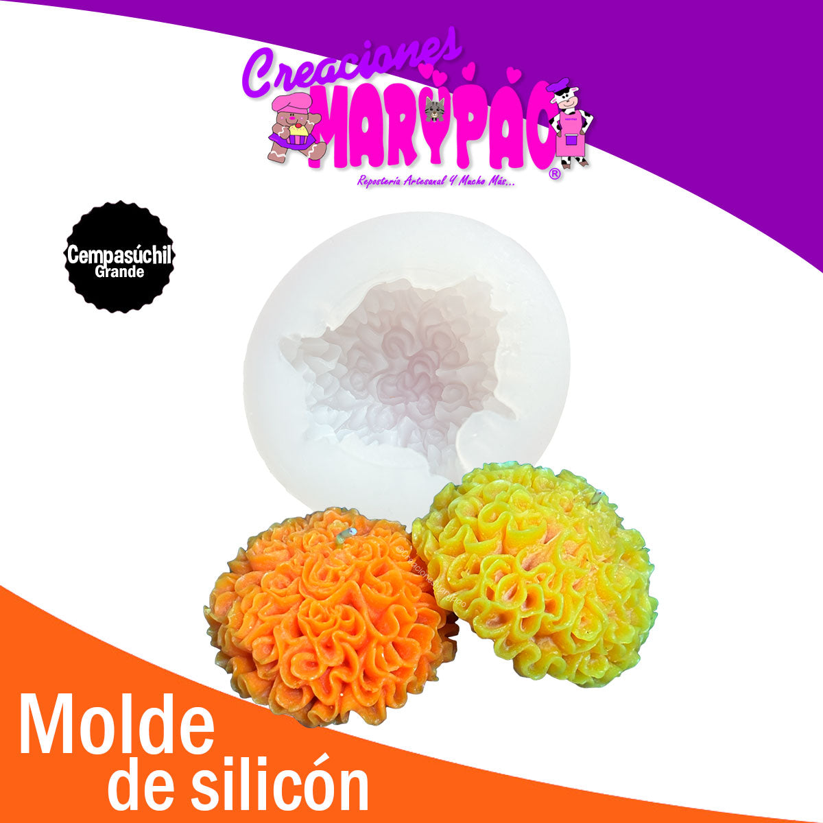 Molde De Silicón Velas Flor de Cempasúchil Grande