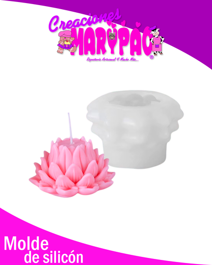 🌸 Molde de Silicón Flor de Loto Velas