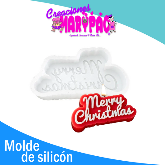 Molde de Silicón Velas Navidad Merry Christmas 🎄