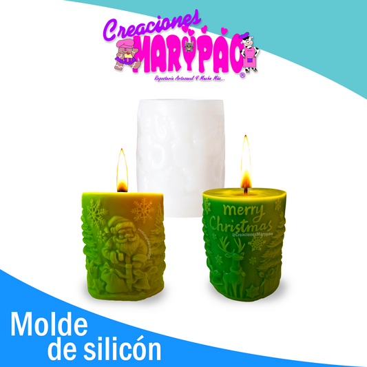 🎄 Molde de Silicón Velas Navidad Doble Vista –  Santa Claus Y Reno 🎅🦌