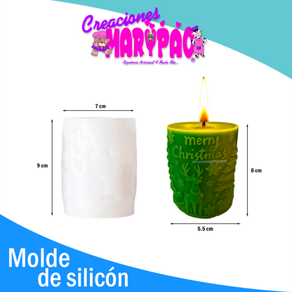 🎄 Molde de Silicón Velas Navidad Doble Vista –  Santa Claus Y Reno 🎅🦌