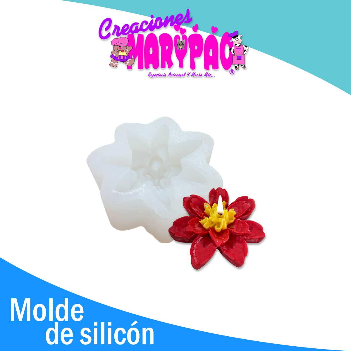 Moldes de Silicón Nochebuena Velas Navidad - Disponible en 2 Tamaños 🎄