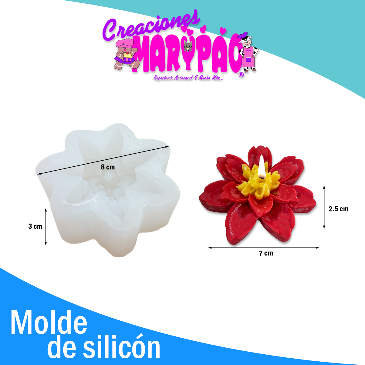 Moldes de Silicón Nochebuena Velas Navidad - Disponible en 2 Tamaños 🎄