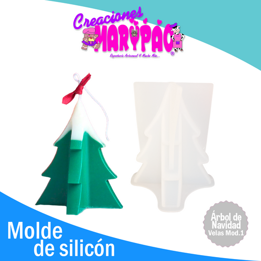 Molde De Silicón Para Velas Pino Árbol de Navidad