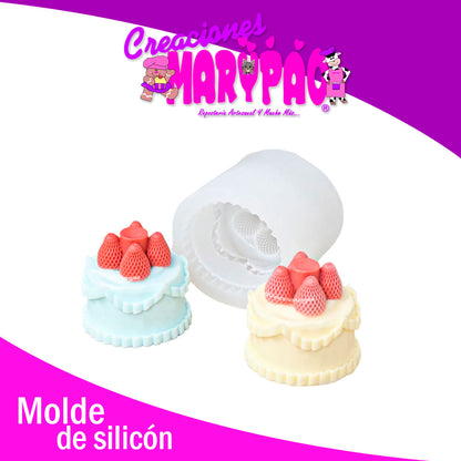 Molde De Silicón Para Velas Pastel Con Fresas 5 Cm Bonito