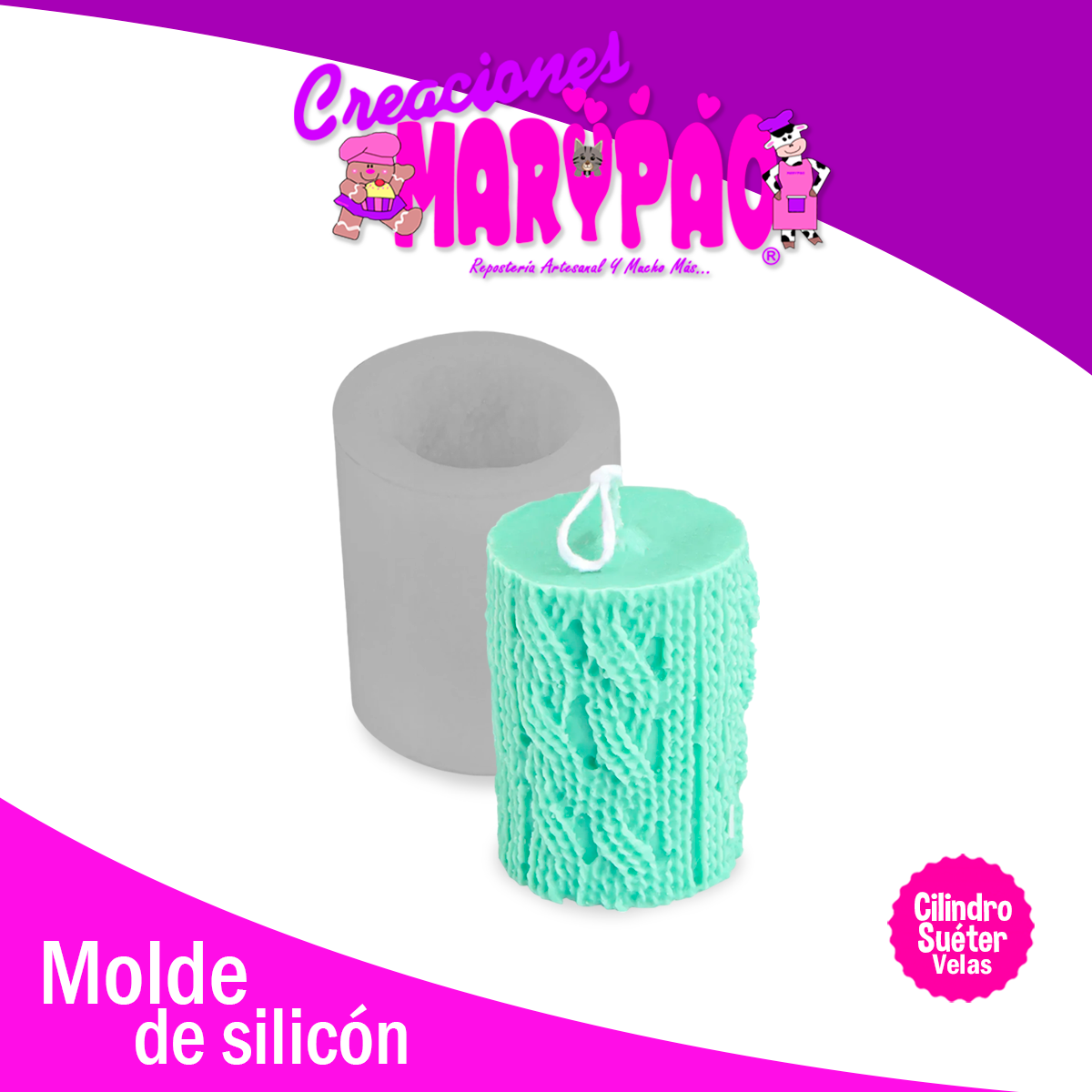 Molde De Silicón Para Velas Diseño Suéter Tejido