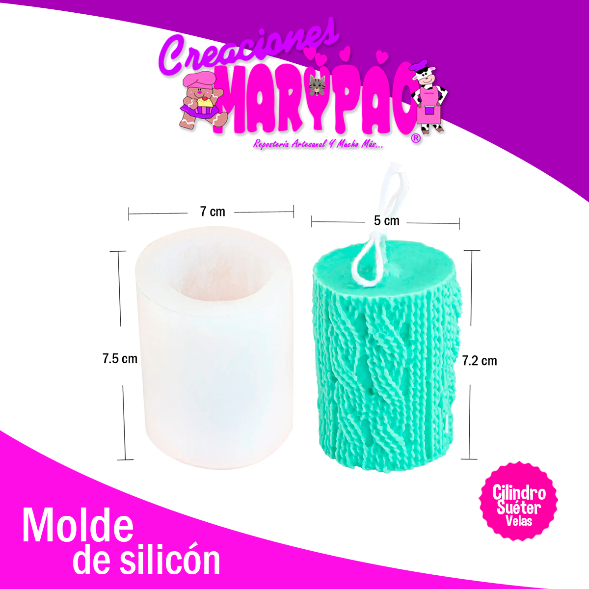 Molde De Silicón Para Velas Diseño Suéter Tejido