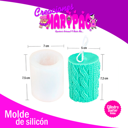 Molde De Silicón Para Velas Diseño Suéter Tejido