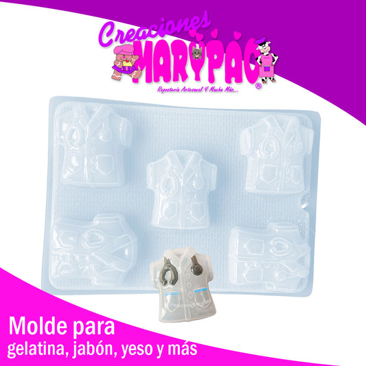 Molde Bata de Doctor Yeso Gelatinas Jabones