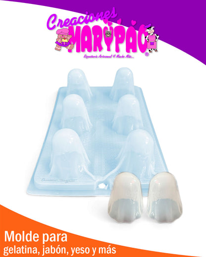 👻 Molde de Fantasmas 3D –  Gelatinas Halloween 🎃