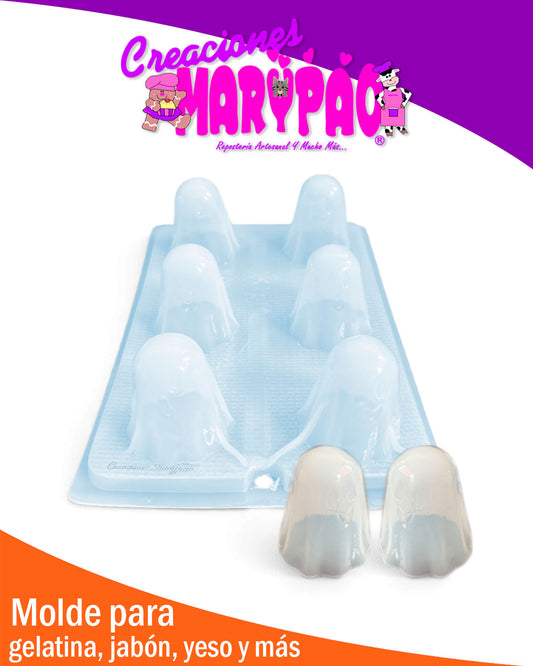 👻 Molde de Fantasmas 3D –  Gelatinas Halloween 🎃