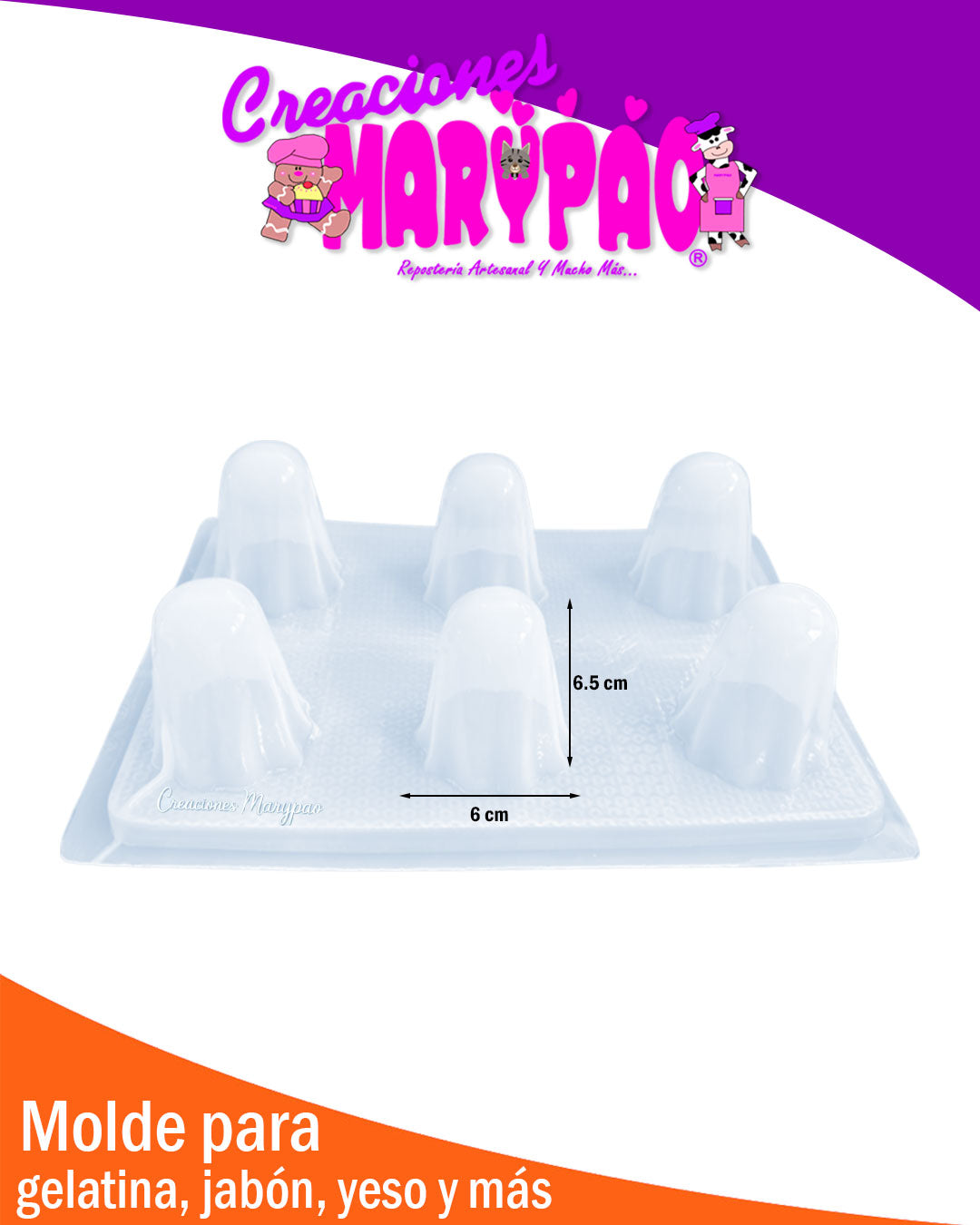 👻 Molde de Fantasmas 3D –  Gelatinas Halloween 🎃