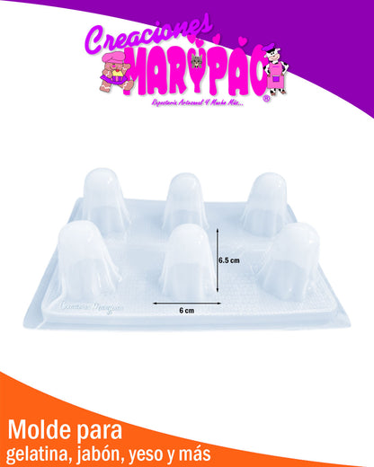👻 Molde de Fantasmas 3D –  Gelatinas Halloween 🎃