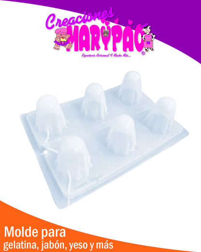 👻 Molde de Fantasmas 3D –  Gelatinas Halloween 🎃