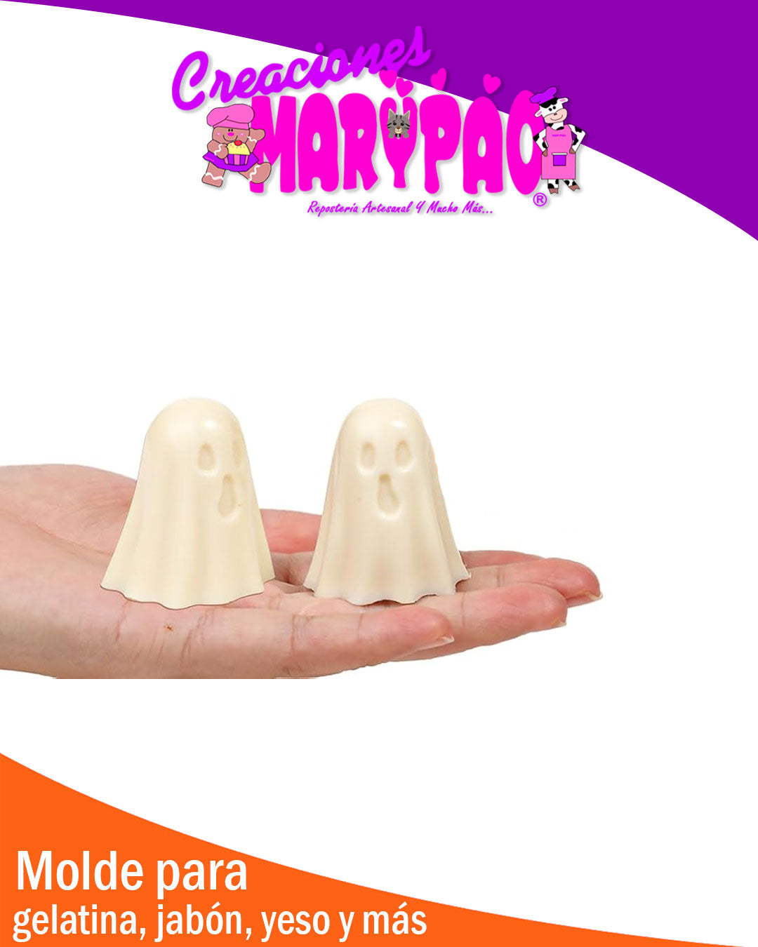 👻 Molde de Fantasmas 3D –  Gelatinas Halloween 🎃