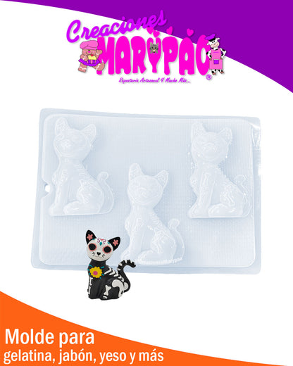 Molde Gatito Calavera Halloween 🐱🎃