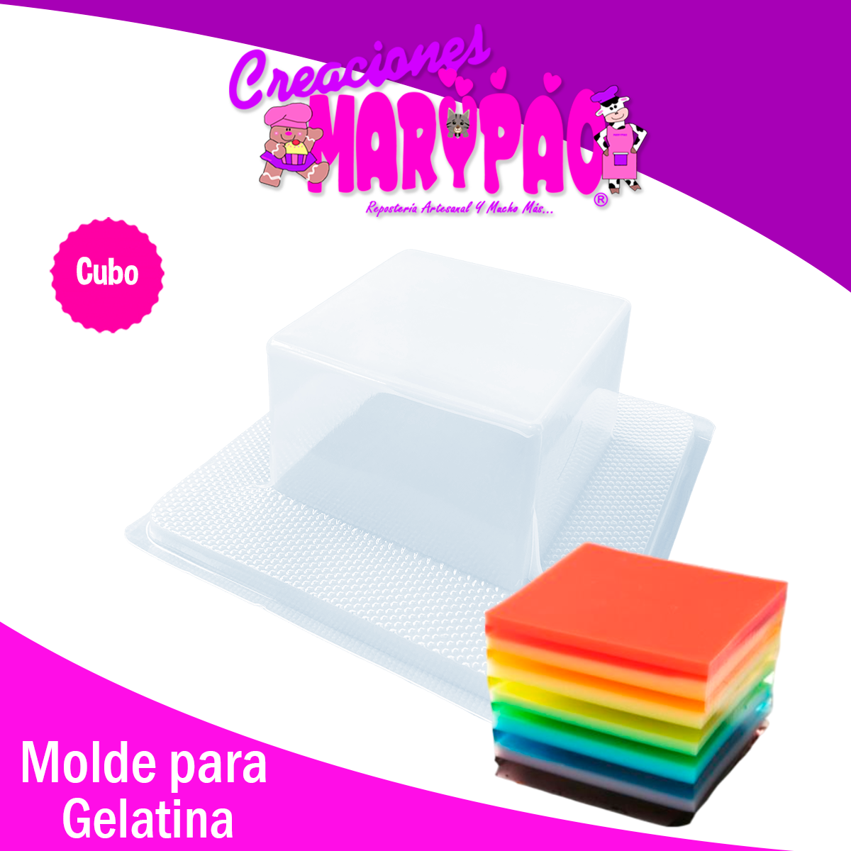 Molde Para Gelatinas Cubo