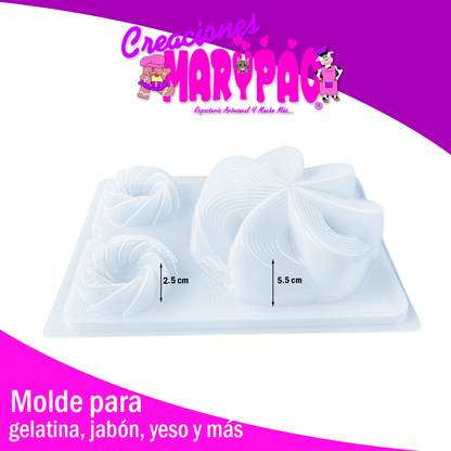 Molde Gelatinas Rehiletes Espiral Discos