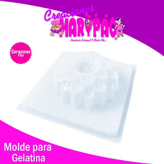 Molde Para Gelatinas Flor de Corazones