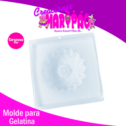 Molde Para Gelatinas Flor de Corazones