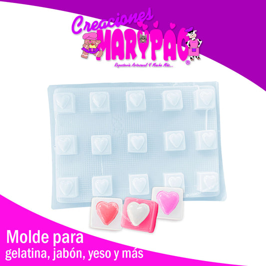 Molde Cuadro con Corazón Gomitas Gelatinas