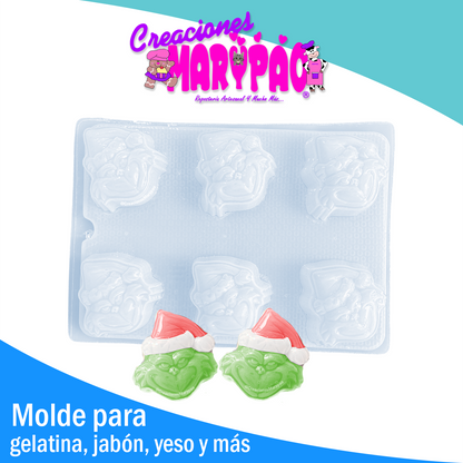 Molde El Grinch Navidad Yesitos Gelatinas Y Más