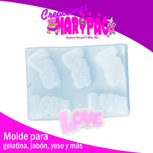 Molde Love Letrero Febrero Amor Jabones Gelatinas