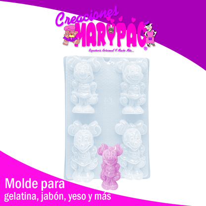 🐭Molde Minnie Mouse (Cuerpo Completo, 4 cavidades)🎀
