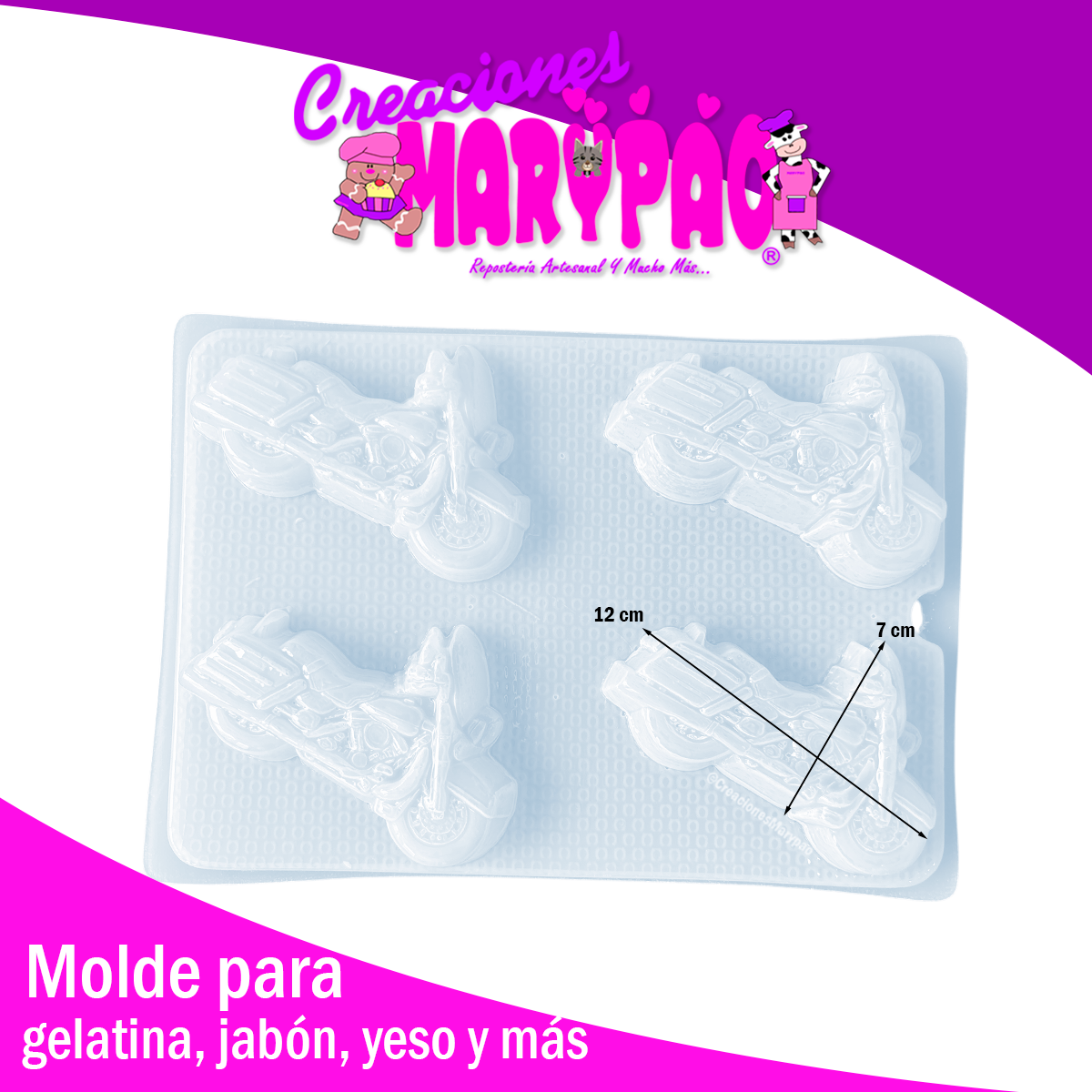 Molde Moto Motocicleta Yeso Gelatinas y Más 🏍️