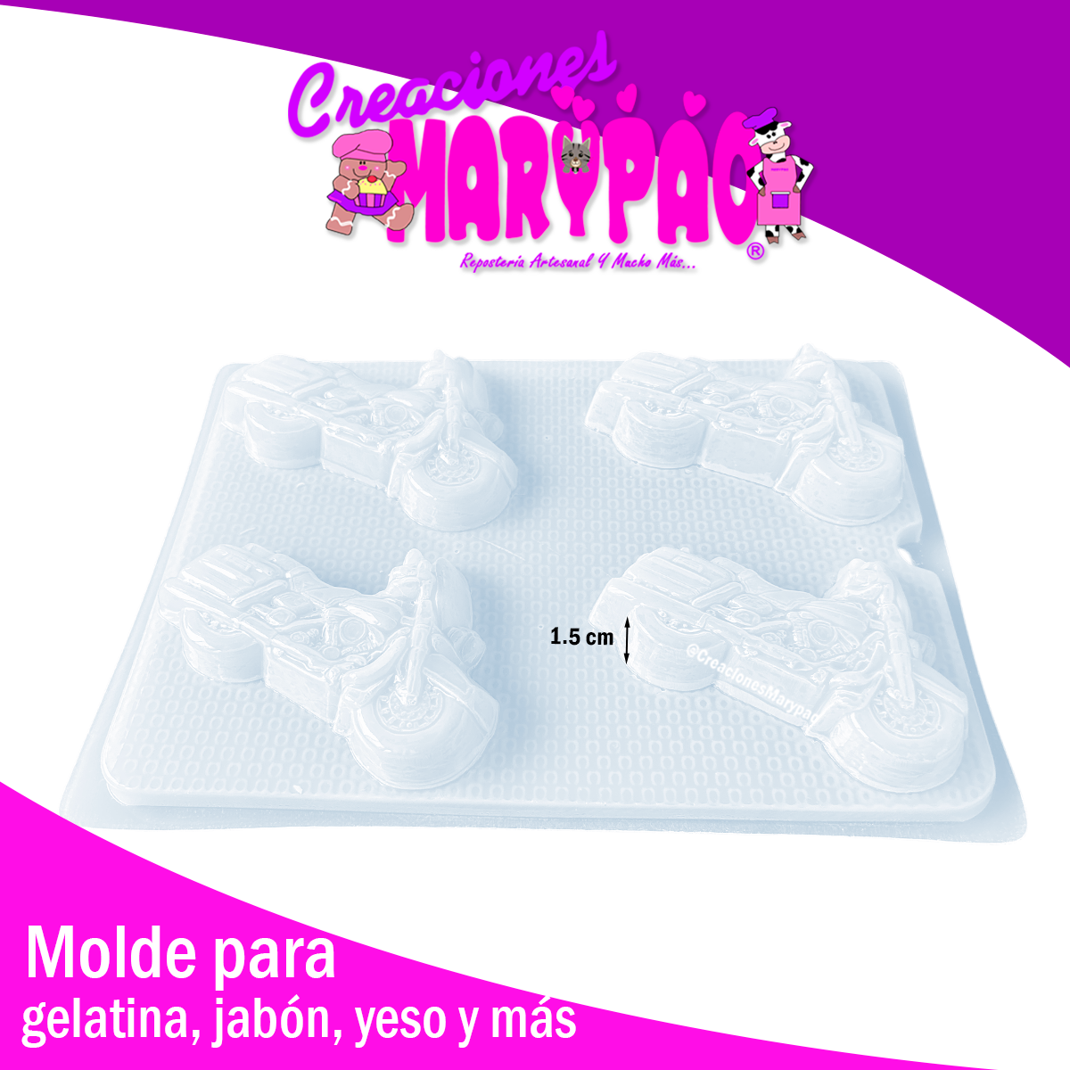 Molde Moto Motocicleta Yeso Gelatinas y Más 🏍️