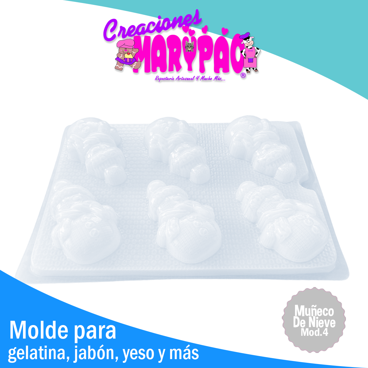 Molde Muñeco De Nieve Mod4 Jabon Gelatinas Yeso Resina Vela