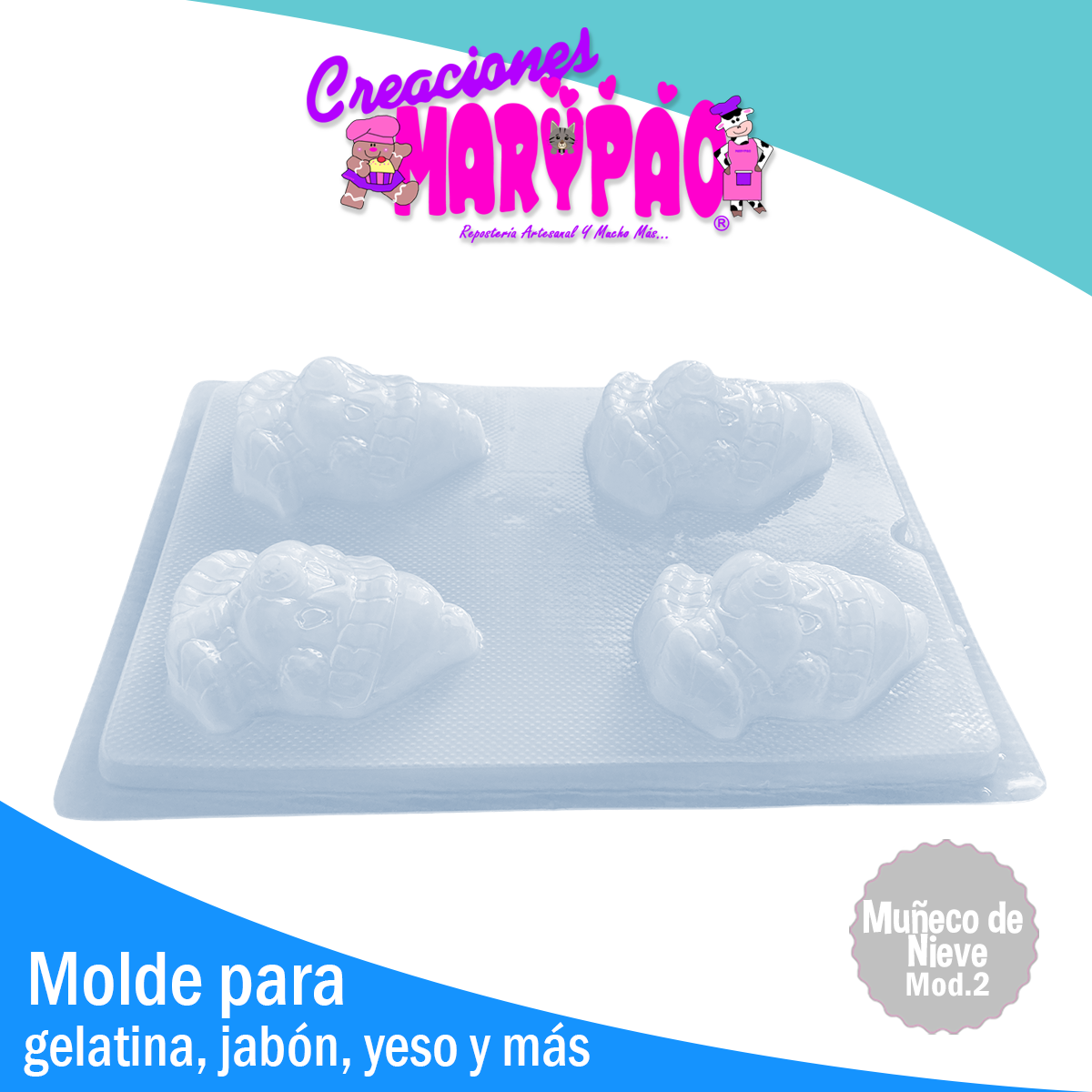 Molde Muñeco De Nieve Mod2 Navidad  Gelatina Jabon  Vela