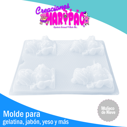 Molde Muñeco De Nieve Mod3 Navidad  Gelatina Jabon Vela