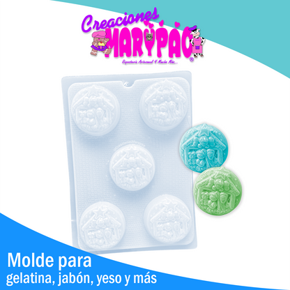 Molde Navideño Redondo de Pesebre Nacimiento