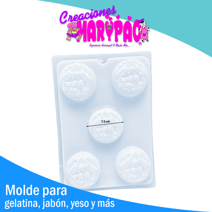 Molde Navideño Redondo de Pesebre Nacimiento