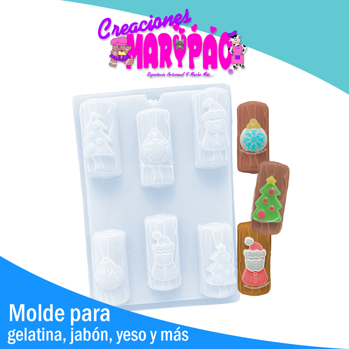 Molde Navideño Troncos Decorados 🎅