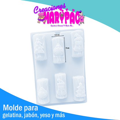 Molde Navideño Troncos Decorados 🎅