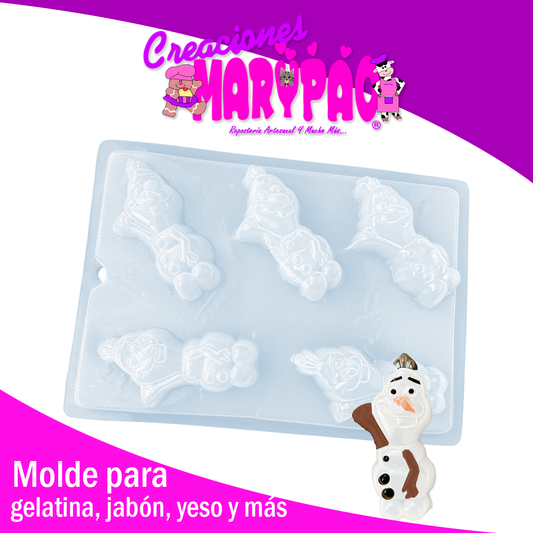 Molde Muñeco de Nieve Olaf Gelatina Jabón Resina