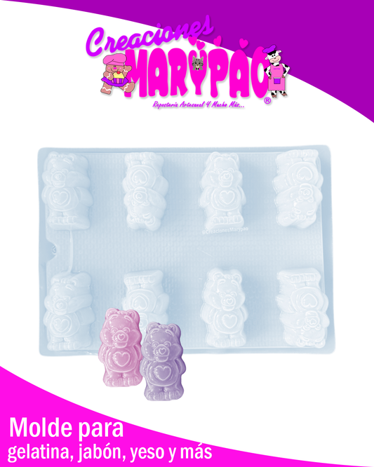 Molde Ositos Cariñositos Gelatinas Jabones Figuras de Yeso