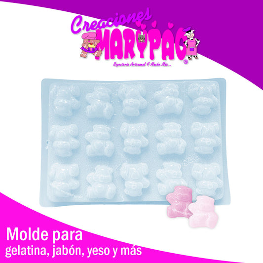 Molde Osito con Corazón  Febrero Amor Jabón Gomitas