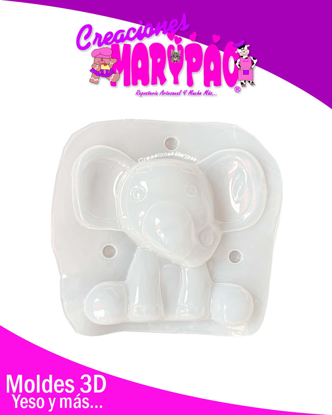 🐘💙Molde Alcancía Elefante - Colección Safari 🌿