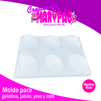 Molde Huevitos con Moño Pascua Jabones Gelatinas Yeso