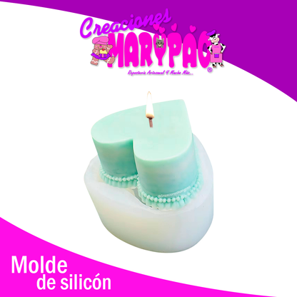 Molde De Silicón Velas Pastel Corazón 14 De Febrero Amor