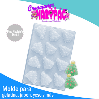 Molde Árbol De Navidad Mod. 1 Gelatina Jabones Gomitas Yeso Resina