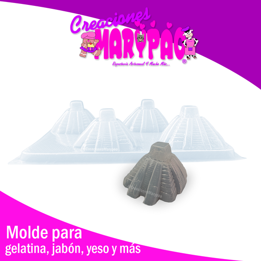 Molde Pirámide Prehispánica Gelatinas Figuras de Yeso y Más