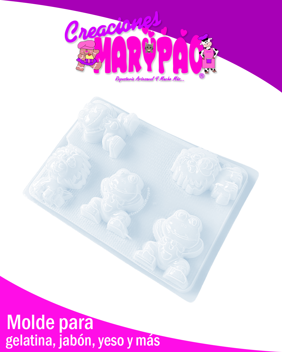 🐸🐶Molde Rana René y Galleta Inspirado en Lara Campos✨