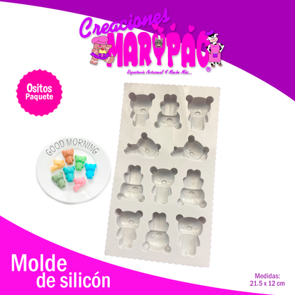 Moldes De Silicón Ositos Baby Paquete