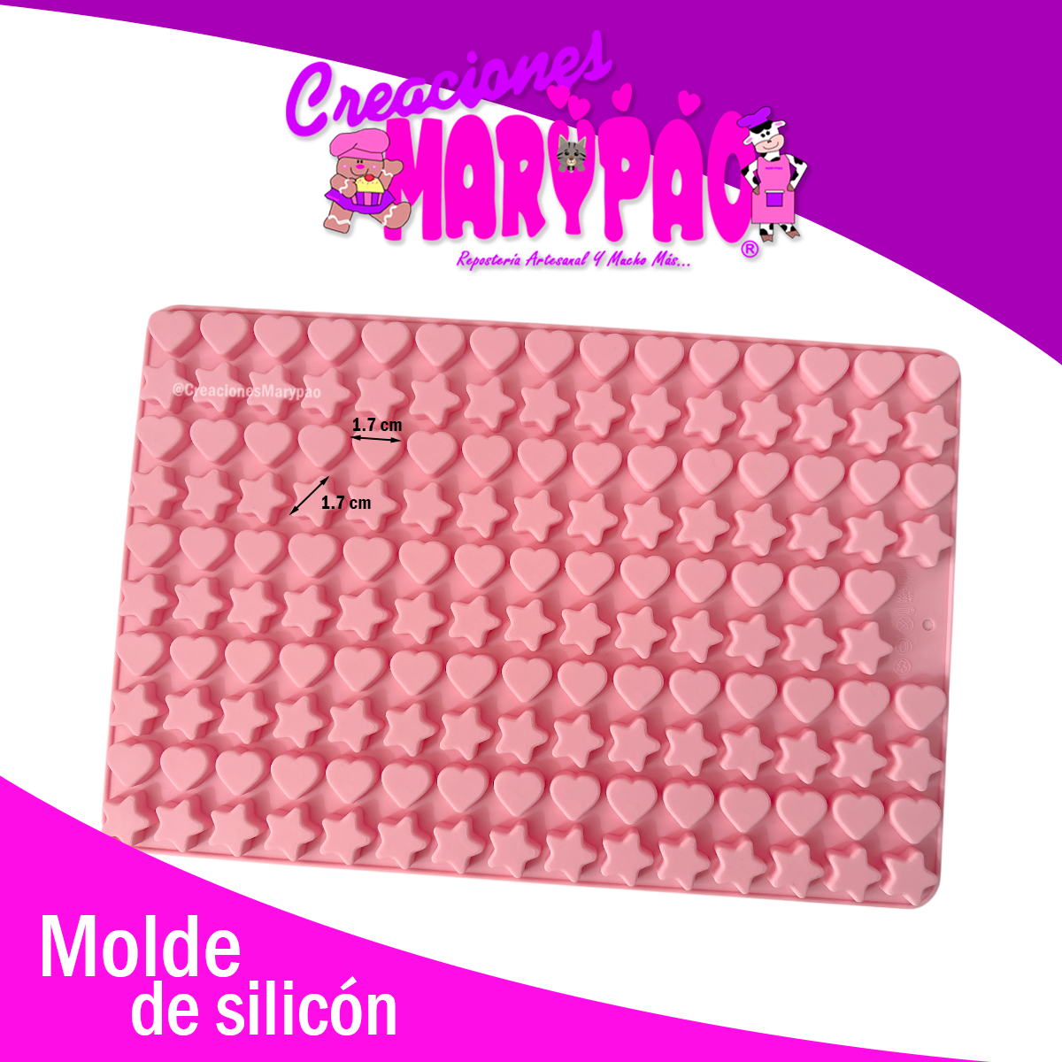 ⭐💖 Molde de Silicón Mini Estrellas y Corazones 💖⭐