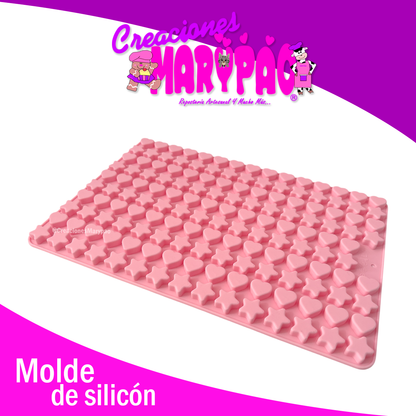 ⭐💖 Molde de Silicón Mini Estrellas y Corazones 💖⭐