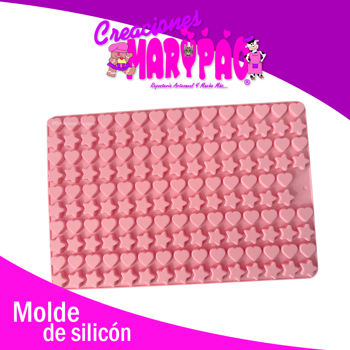 ⭐💖 Molde de Silicón Mini Estrellas y Corazones 💖⭐